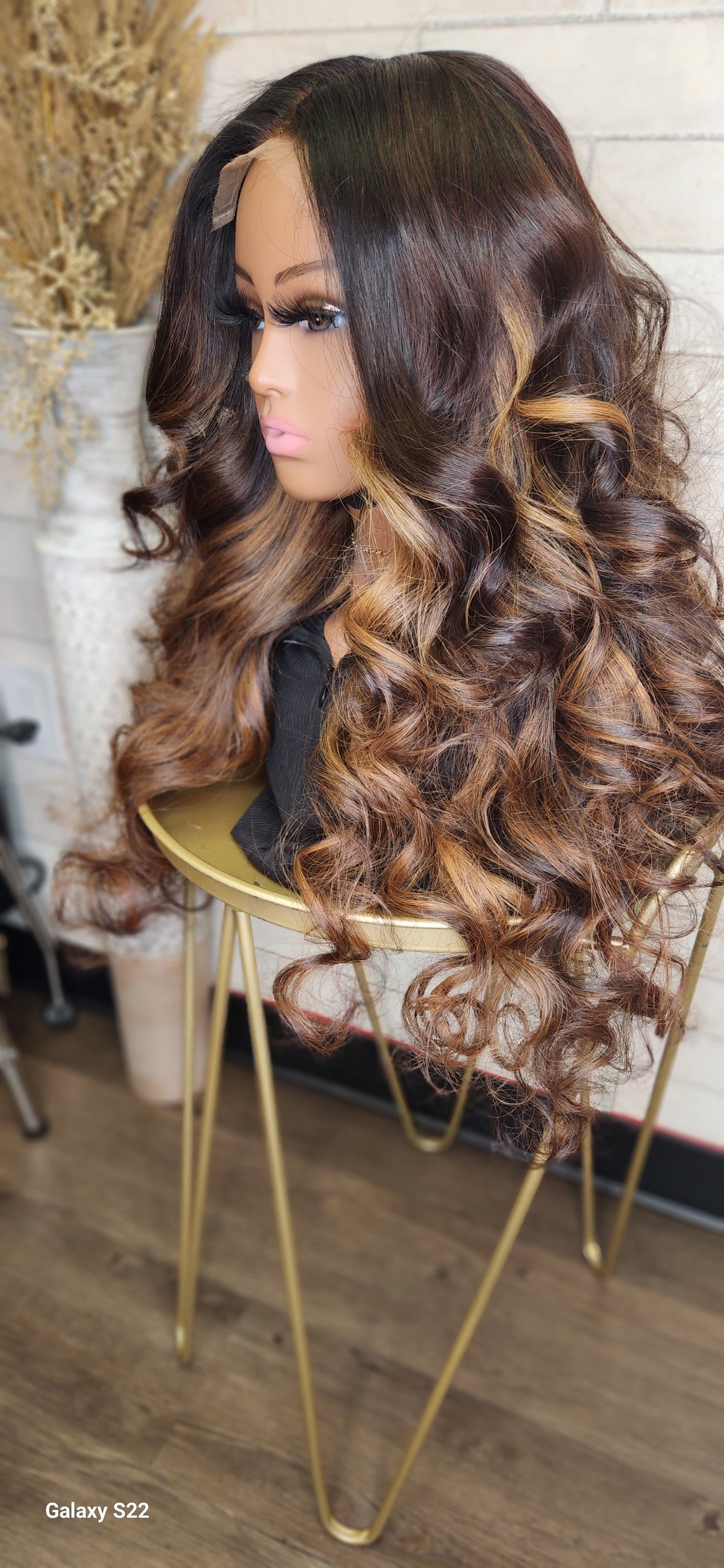 26” Loose Wave Closure Caramel & Brown Balayage Wig