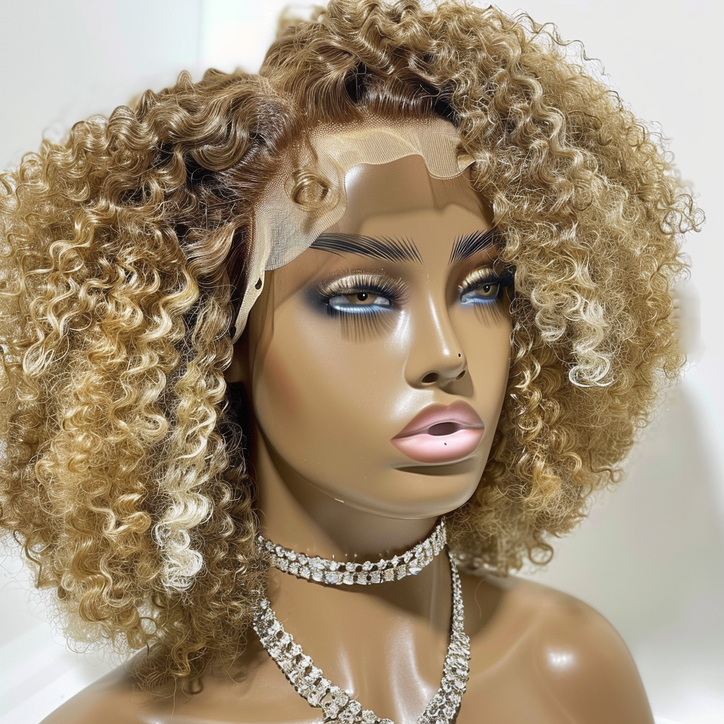 Sun-kissed Blonde Girl Era Curly Bob Wig| 13x6 Frontal Lace