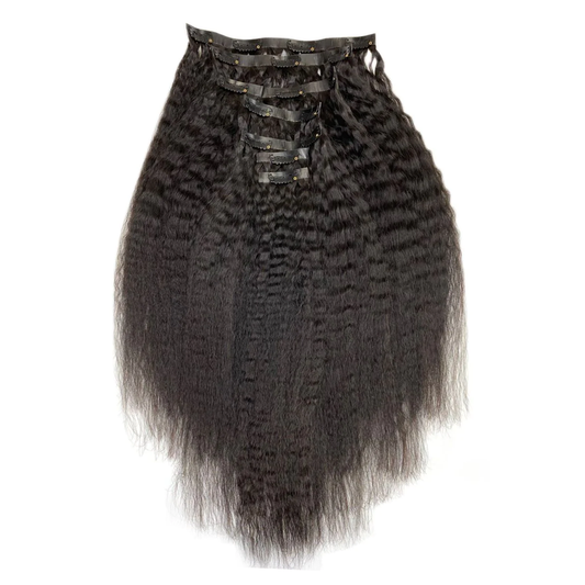 Kinky Straight Seamless Clip-In Hair Extensions