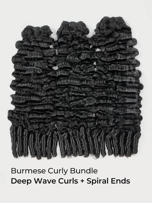 Burmese Curly Hair with Spiral Ends